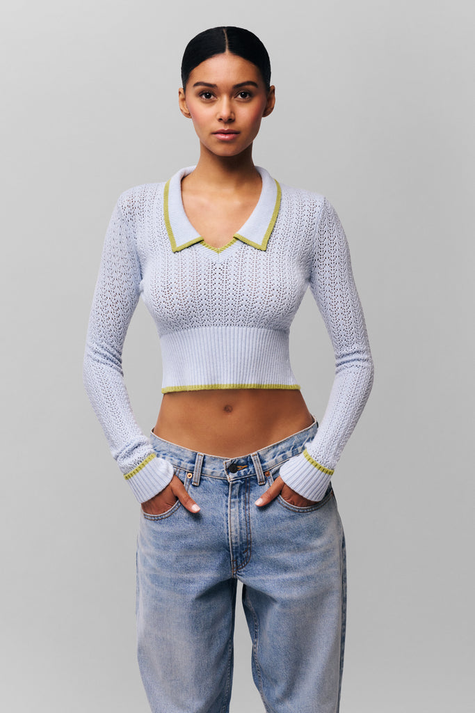 Charlotte Pullover Knit in Powder Blue