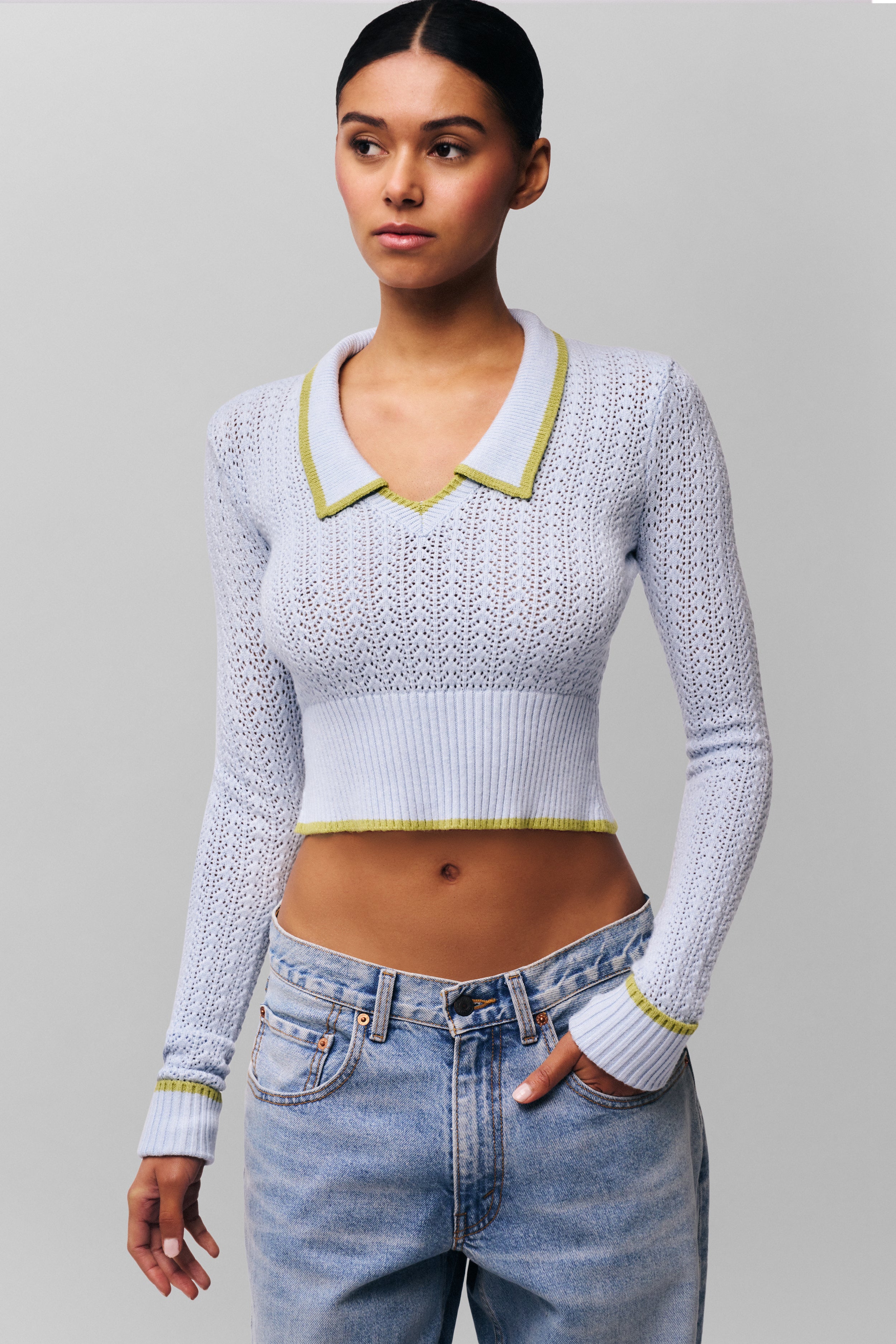 Charlotte Pullover Knit in Powder Blue