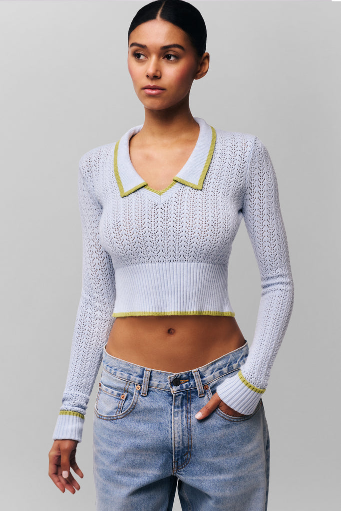 Charlotte Pullover Knit in Powder Blue