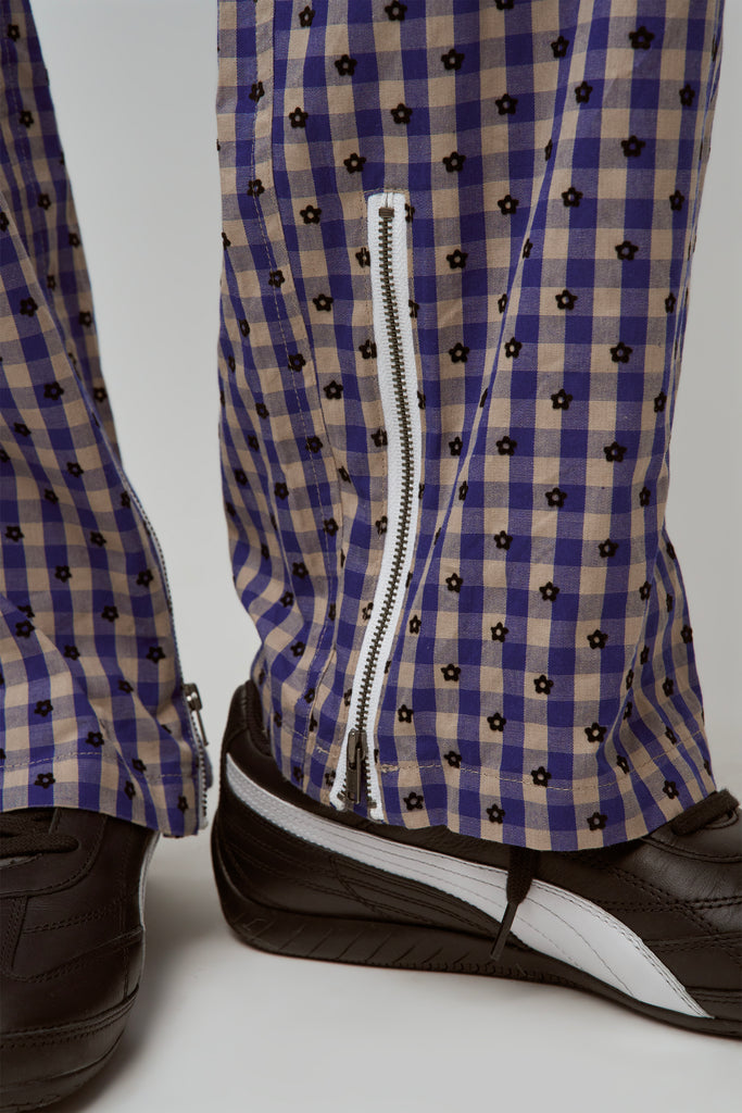 Adrian Gingham Pant in Blue