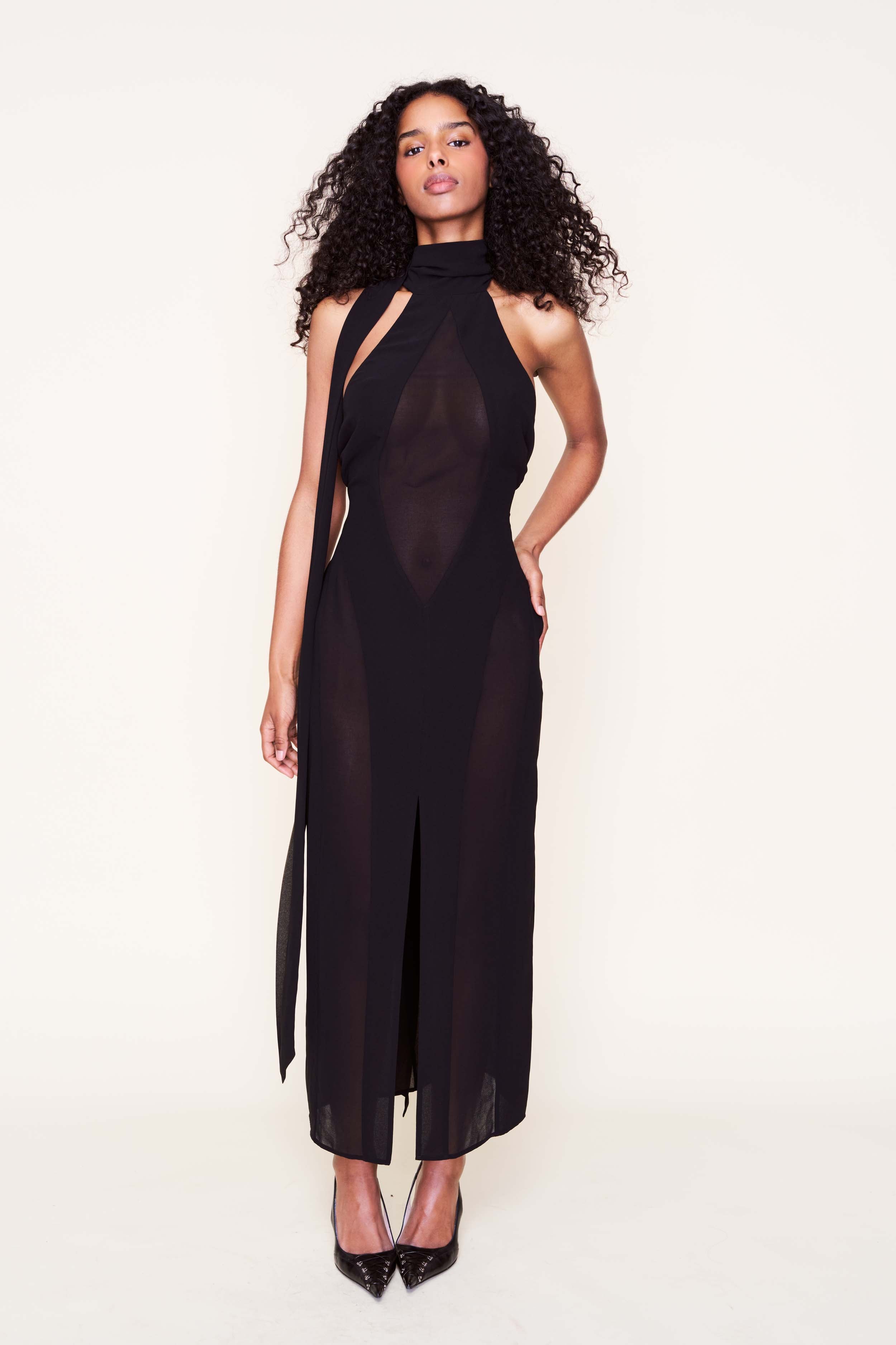 Koemi Sheer Panel Dress