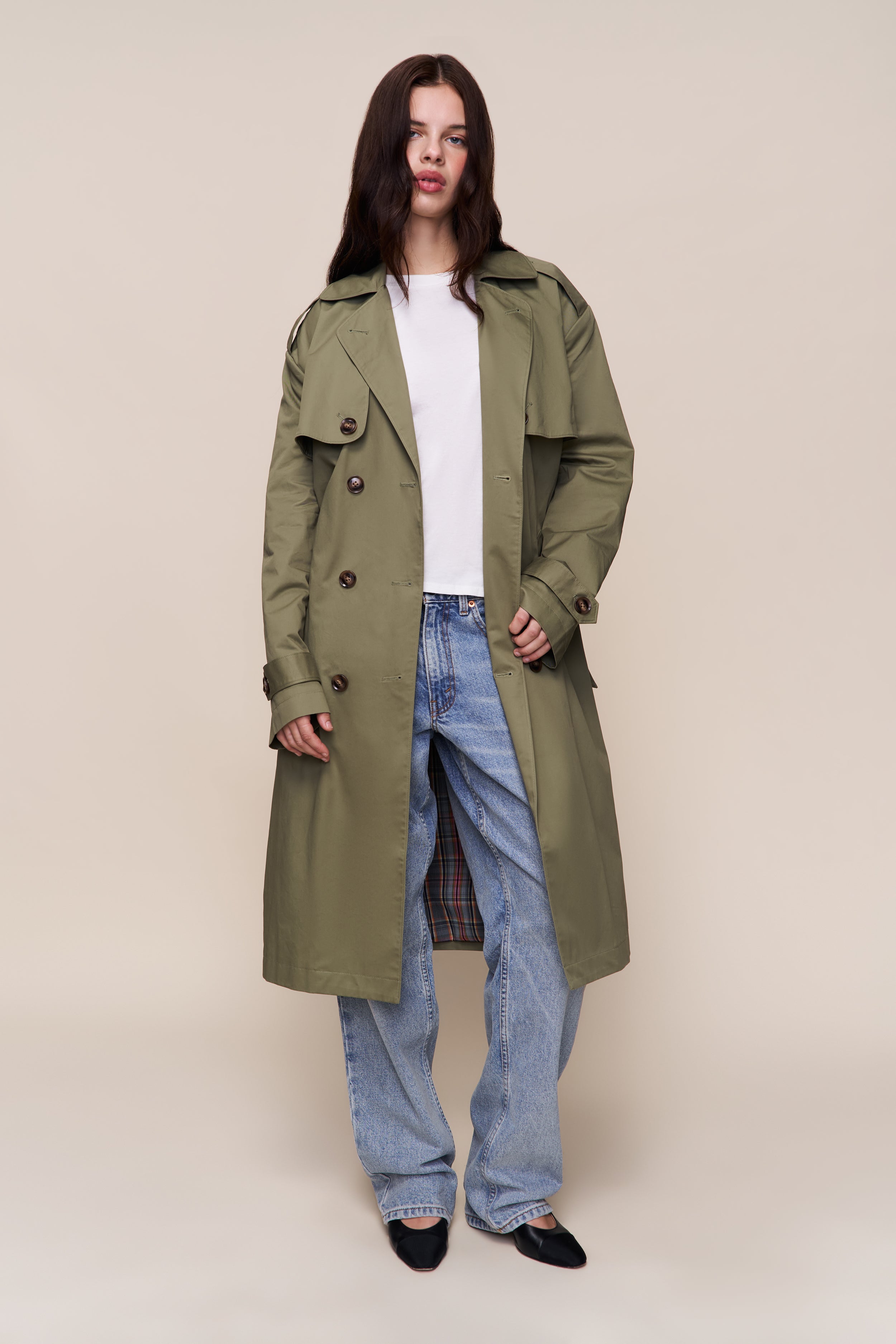 Classic Trench Coat in Olive