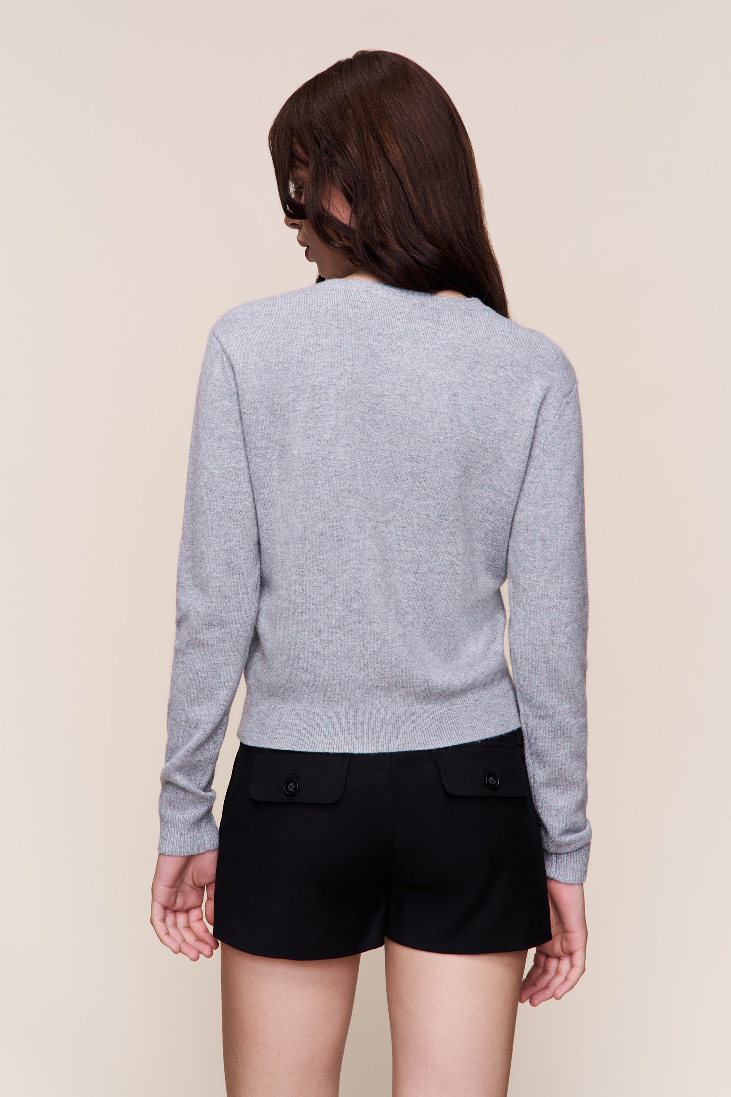June Relaxed Wool Cardigan in Heather Grey