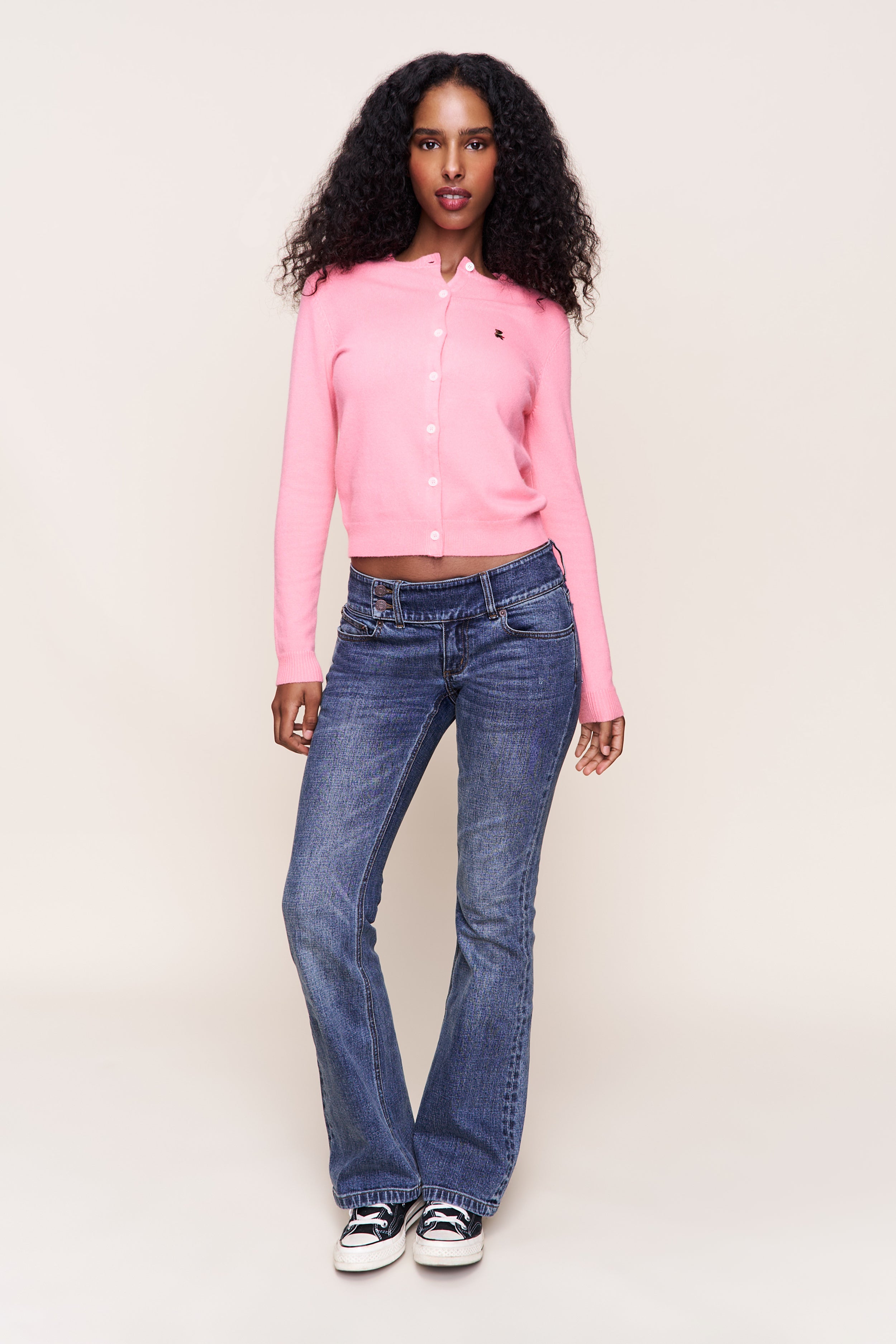June Relaxed Wool Cardigan in Coral