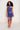 Chiffon Slit Mini Skirt in Navy Polka Dot