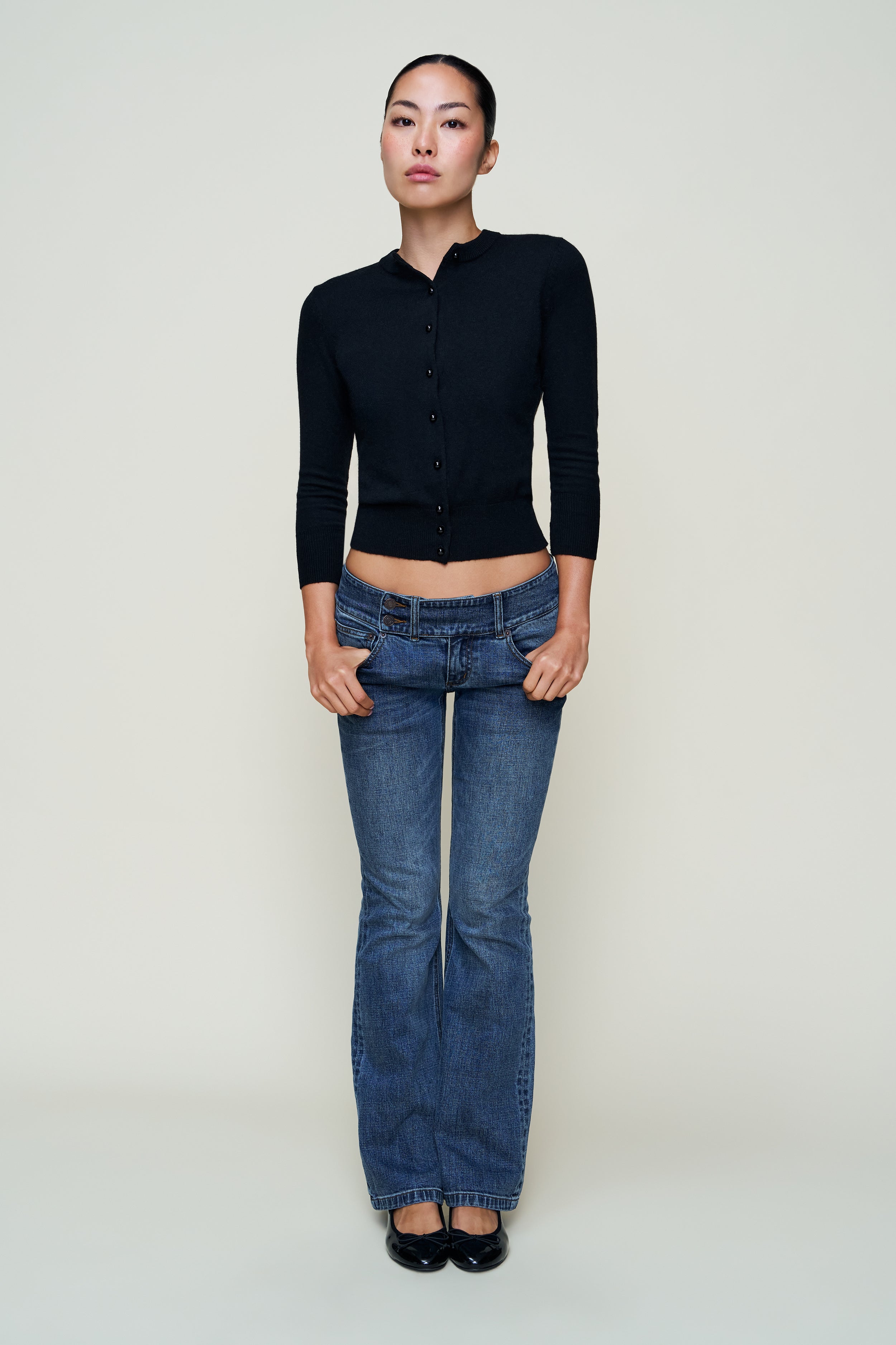 Emelie Wool Cardigan in Black