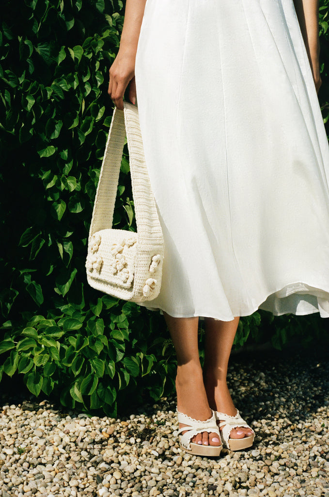 Holly Wooden Platform Sandal in Ivory