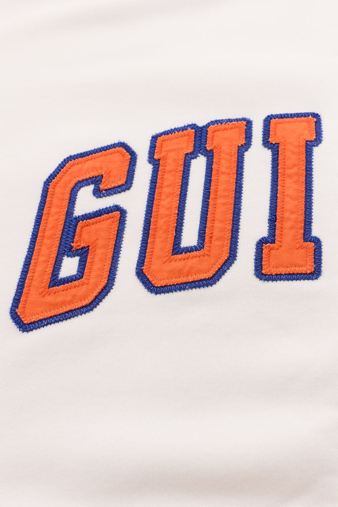Guizio New York Forever Zip Up Oversized Hoodie in White