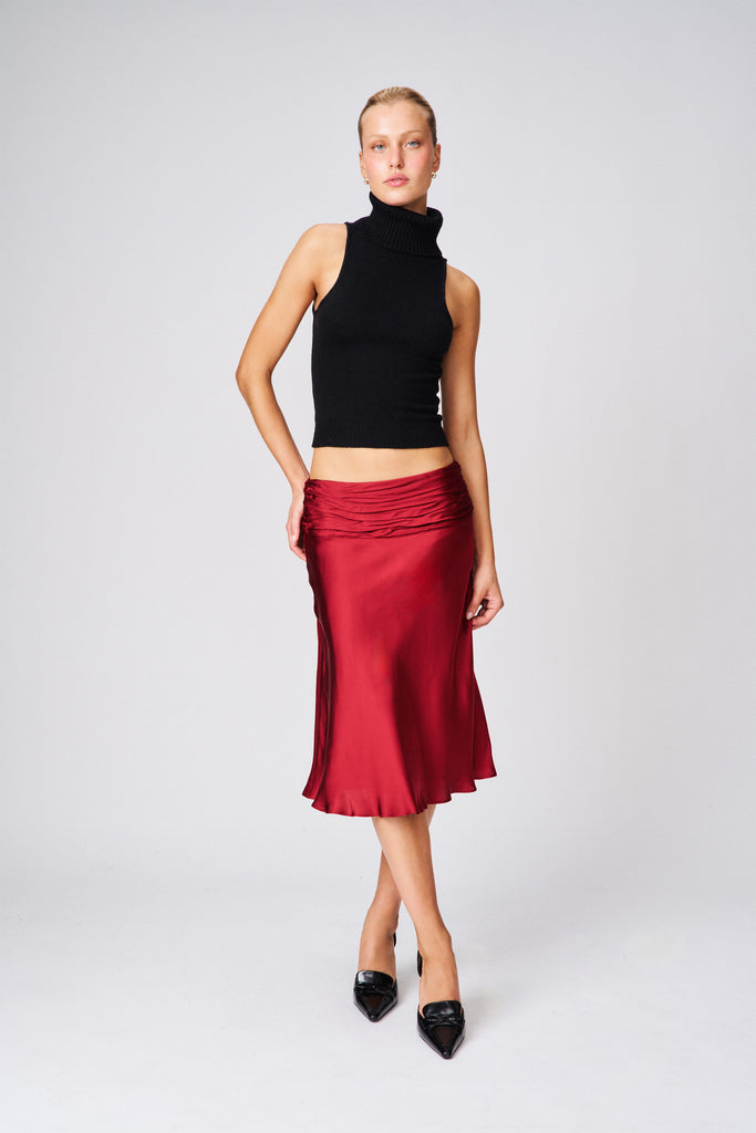 Eda Satin Midi Skirt