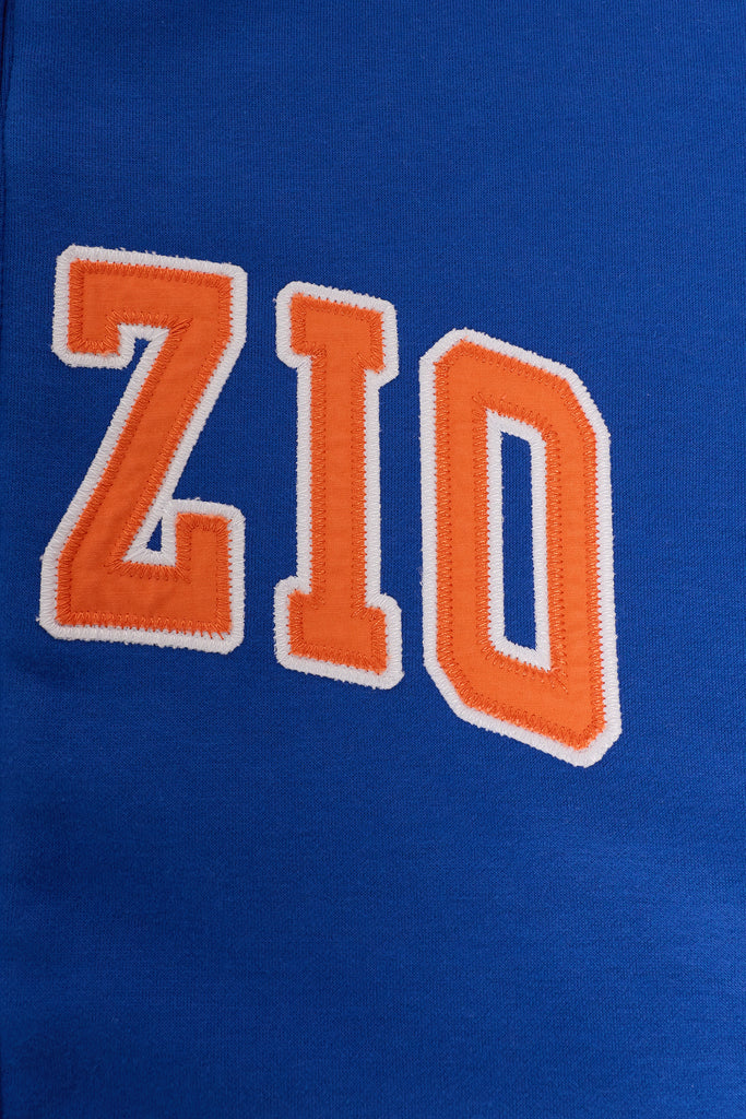 Guizio New York Forever Shrunken Hoodie in Royal Blue