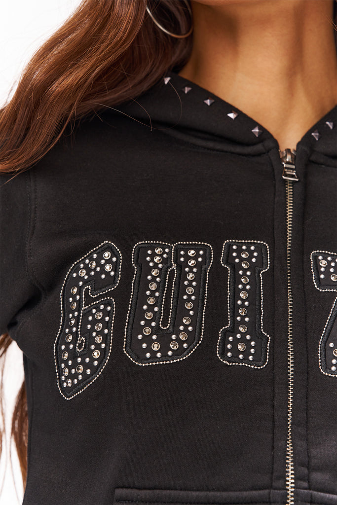 Guizio Shrunken Hoodie Studded