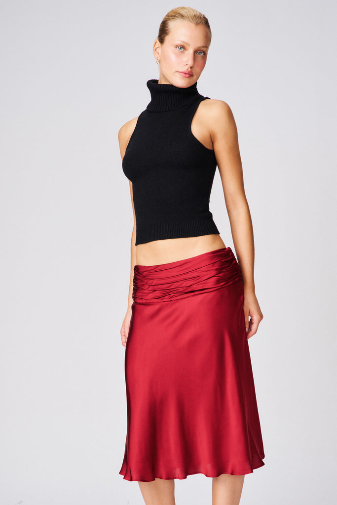 Eda Satin Midi Skirt