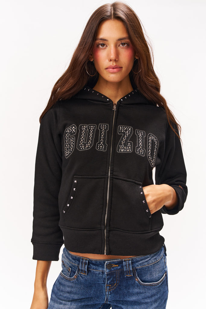 Guizio Shrunken Hoodie Studded