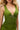 Rose Ruched Mini Dress in Green Gem