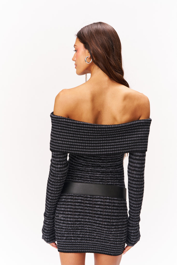 Noelle Dress Midnight Stripe