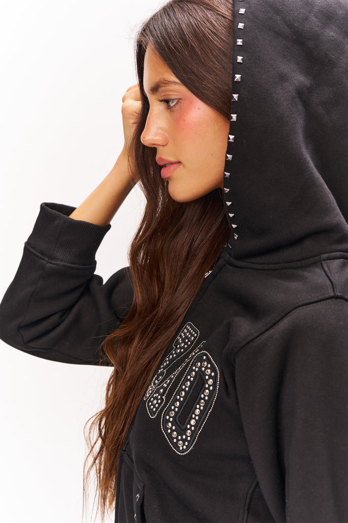 Guizio Shrunken Hoodie Studded