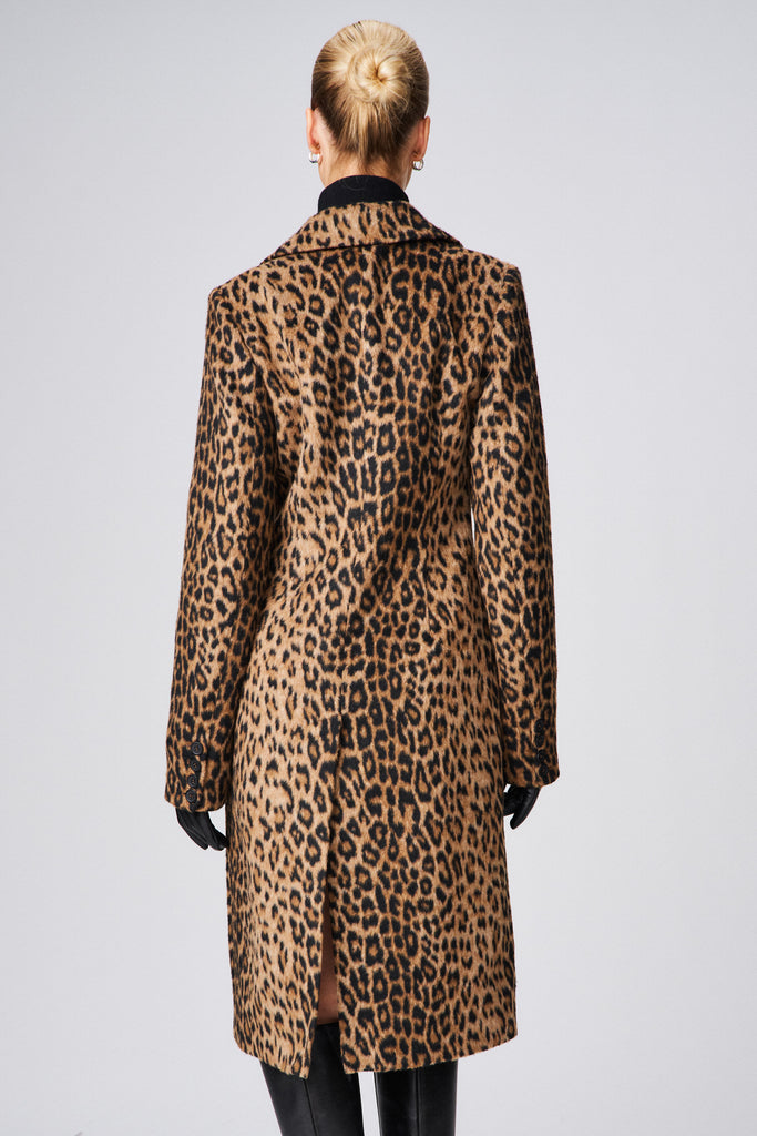 JACQUELINE MIDI COAT IN LEOPARD