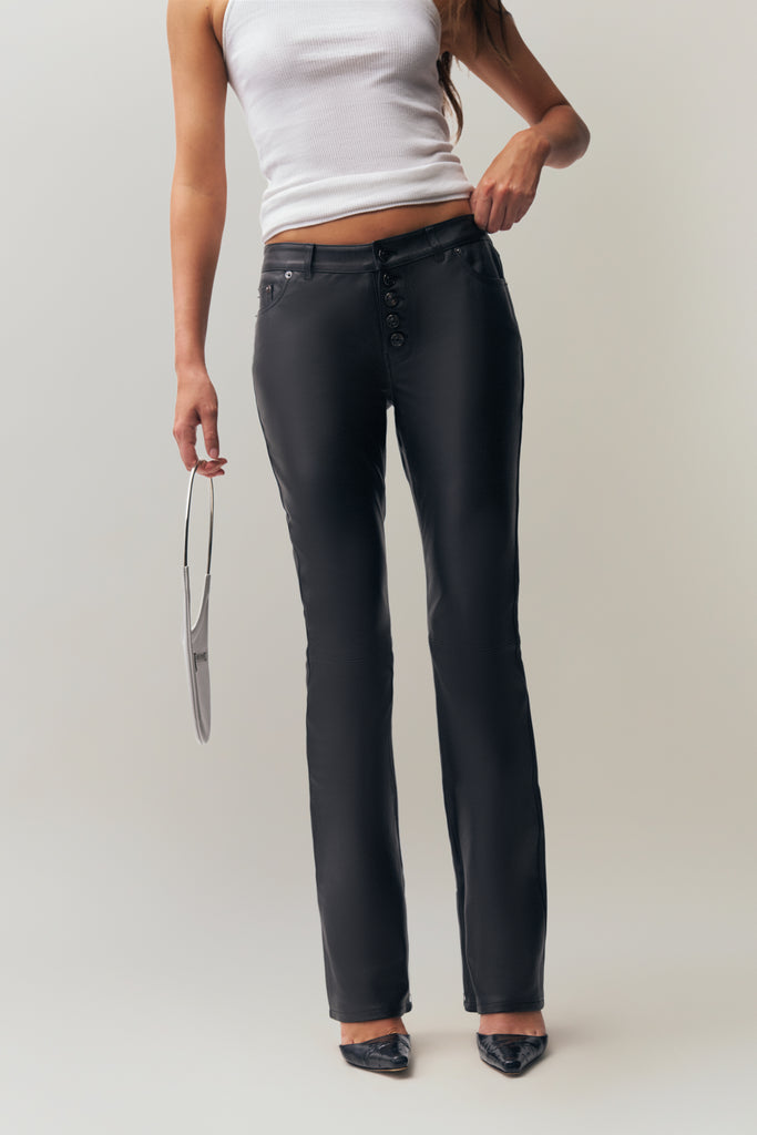 Celosia Leather Pant in Black