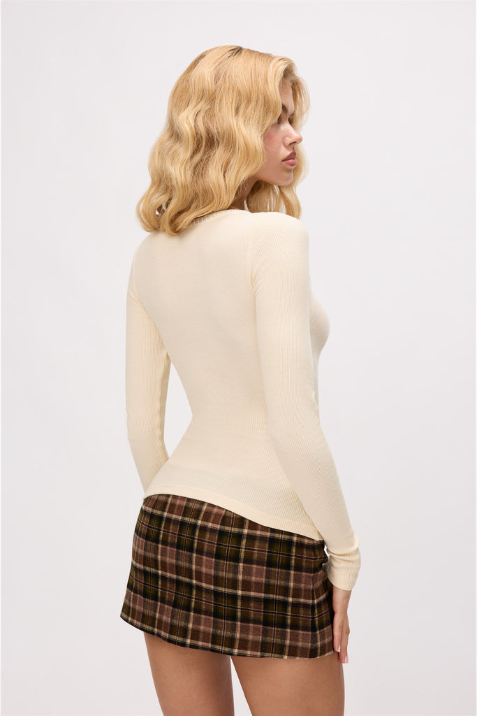 Chamonix Tartan Mini Skirt in Olive Combo