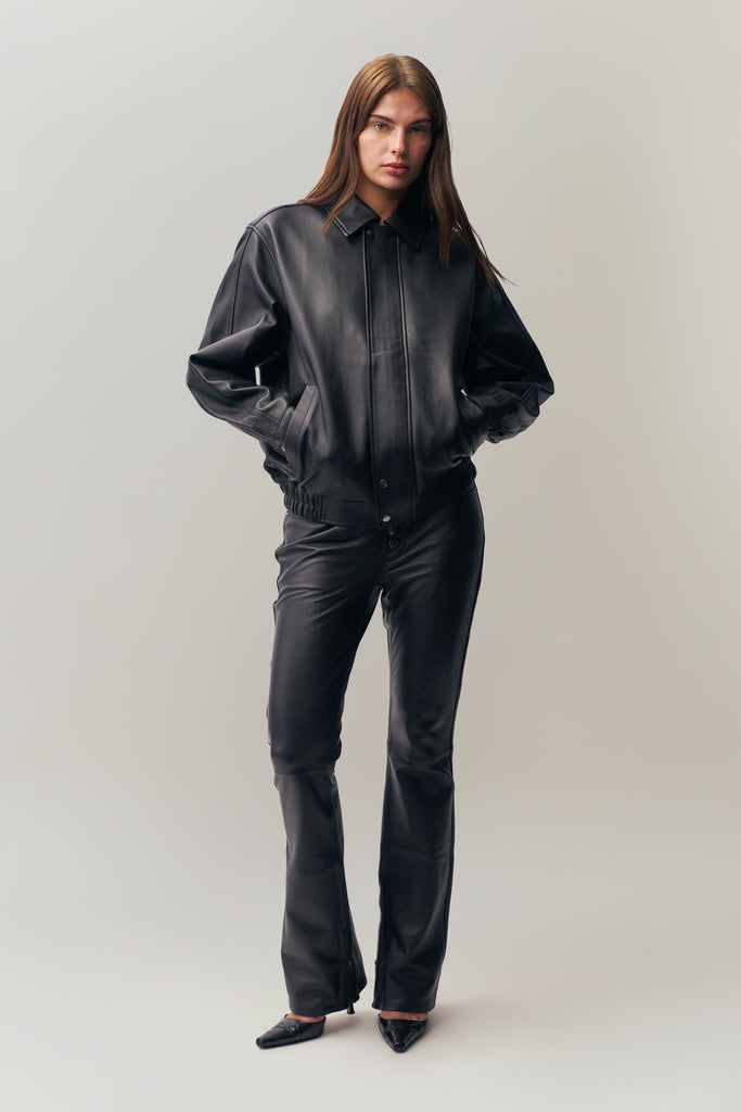 Costa Leather Jacket in Black