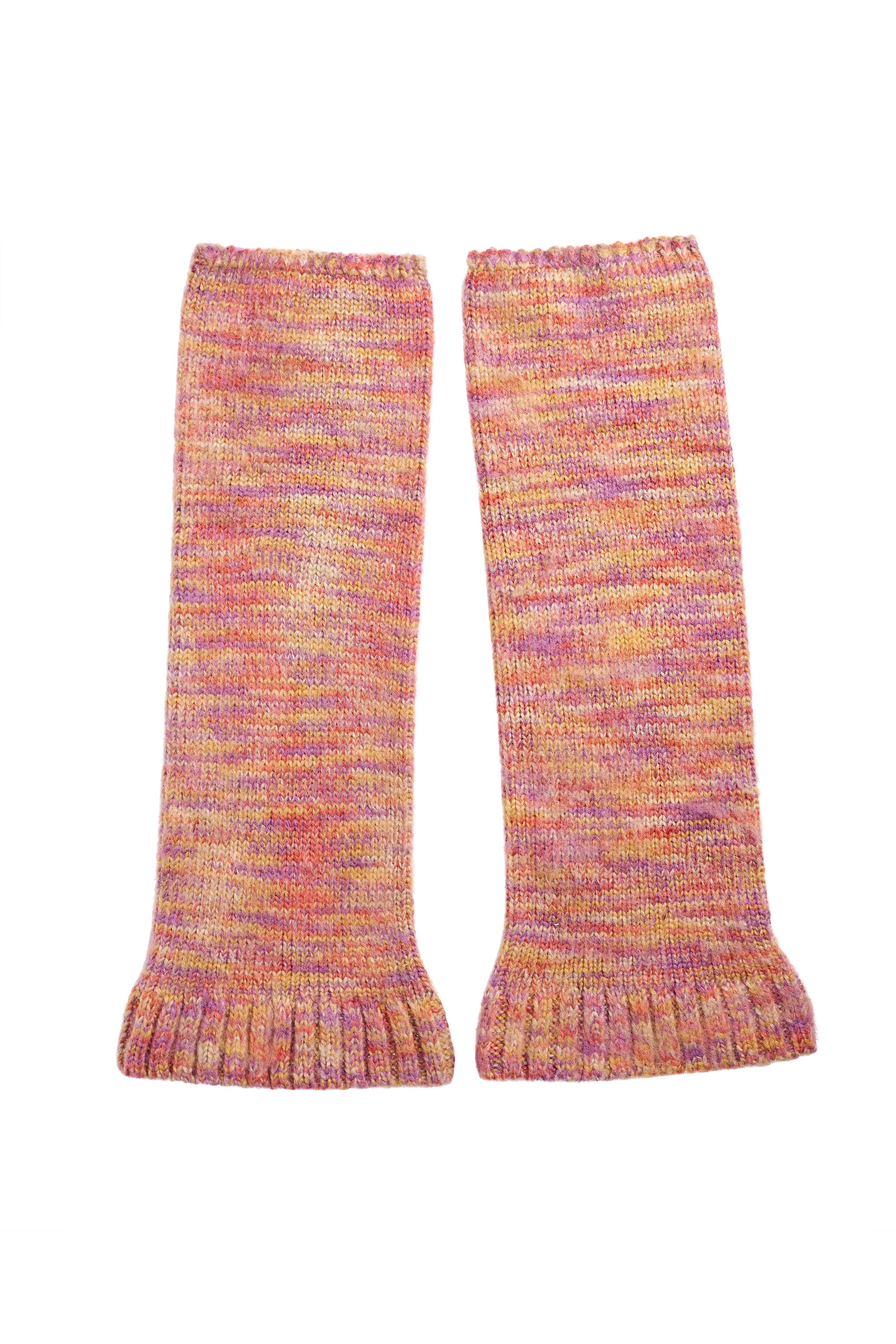 Crochet Trim Arm Warmers in Prisma