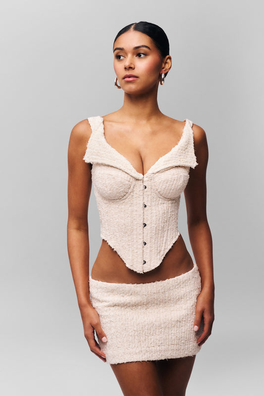 Chamonix Chiffon Corset in Ivory