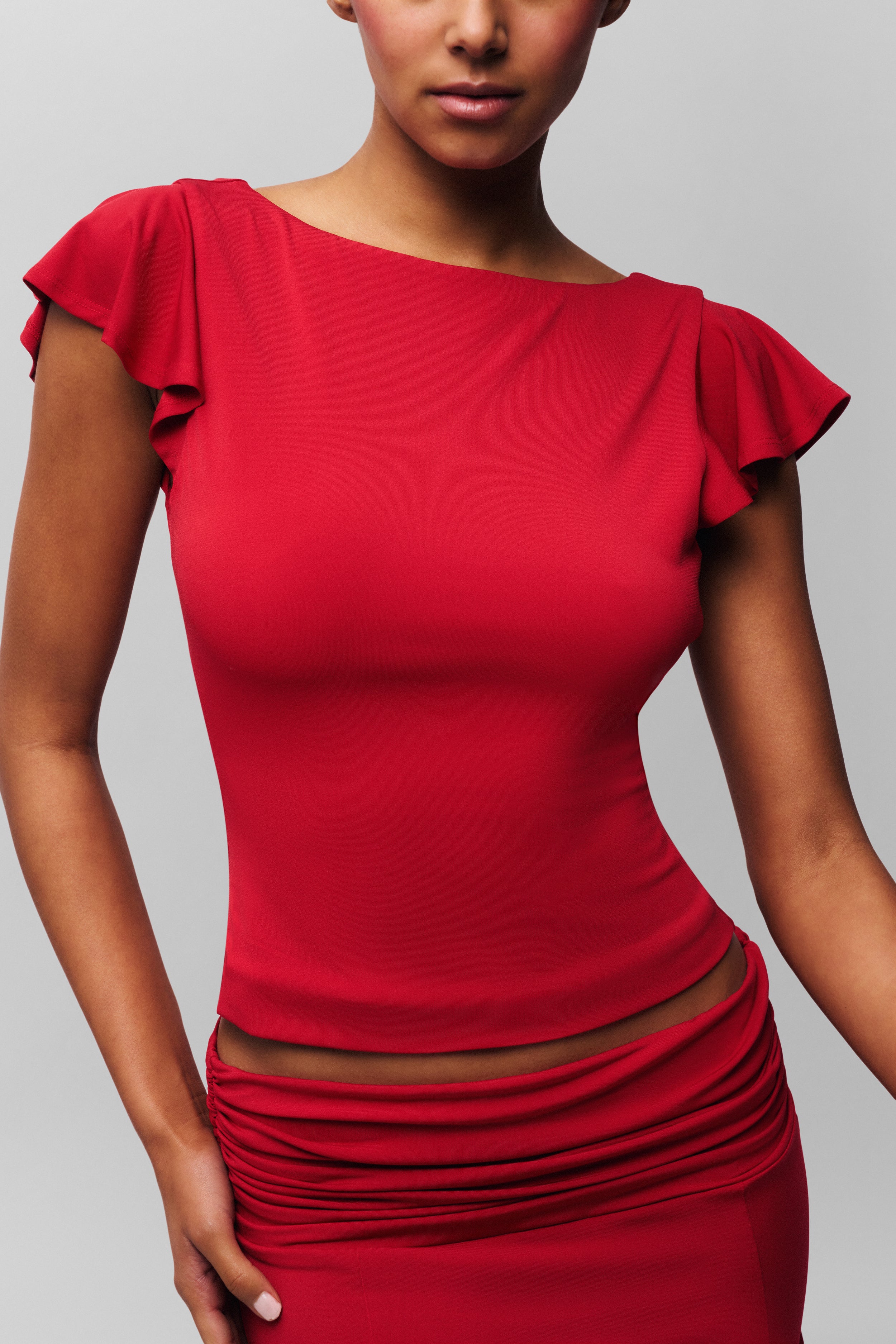 Soffiano Top in Red Love