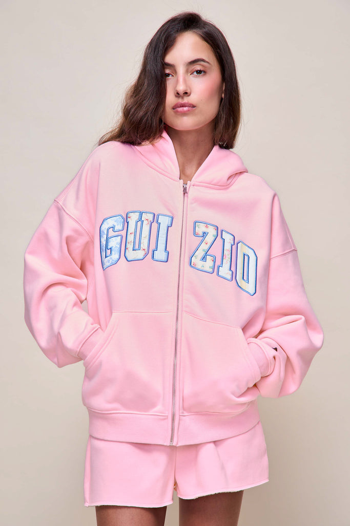 Guizio Zip Up Hoodie in Ballet Slipper