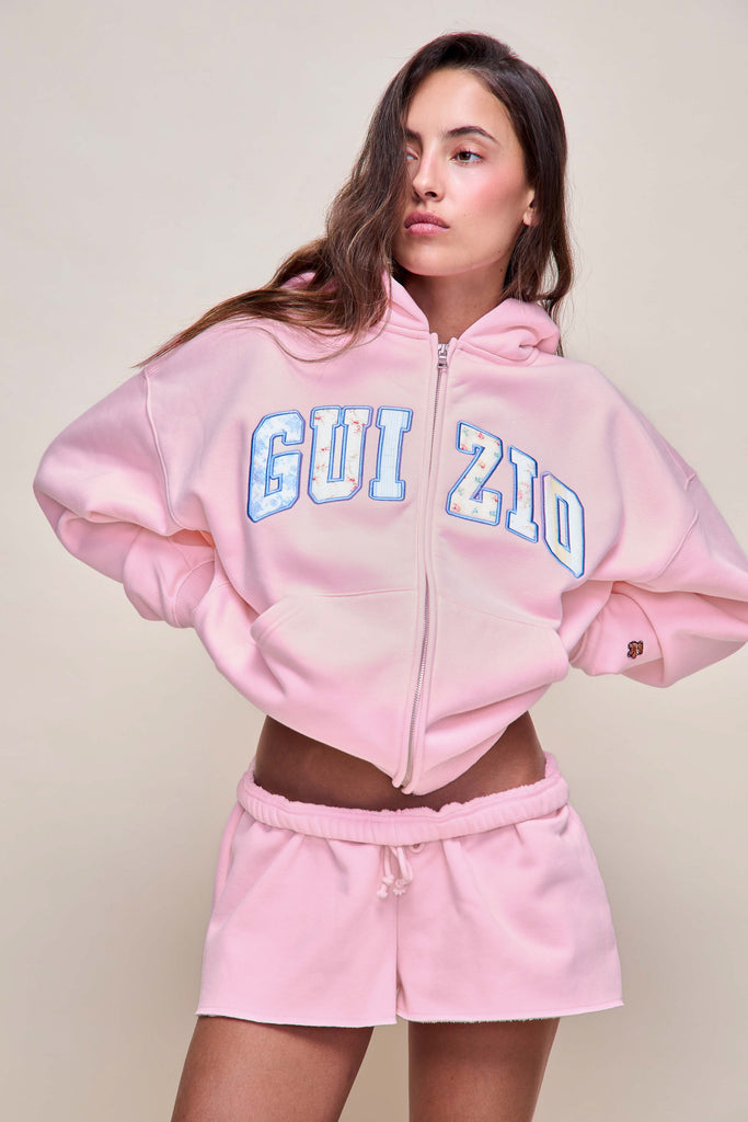 Guizio Zip Up Hoodie in Ballet Slipper
