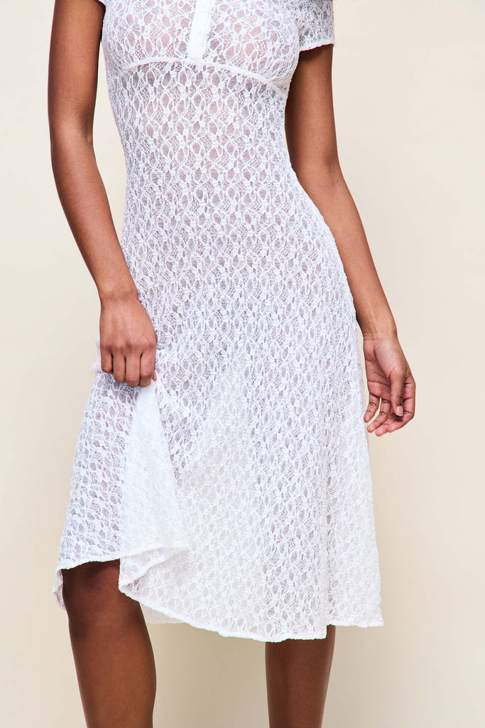 Mae Lace Dress in White 