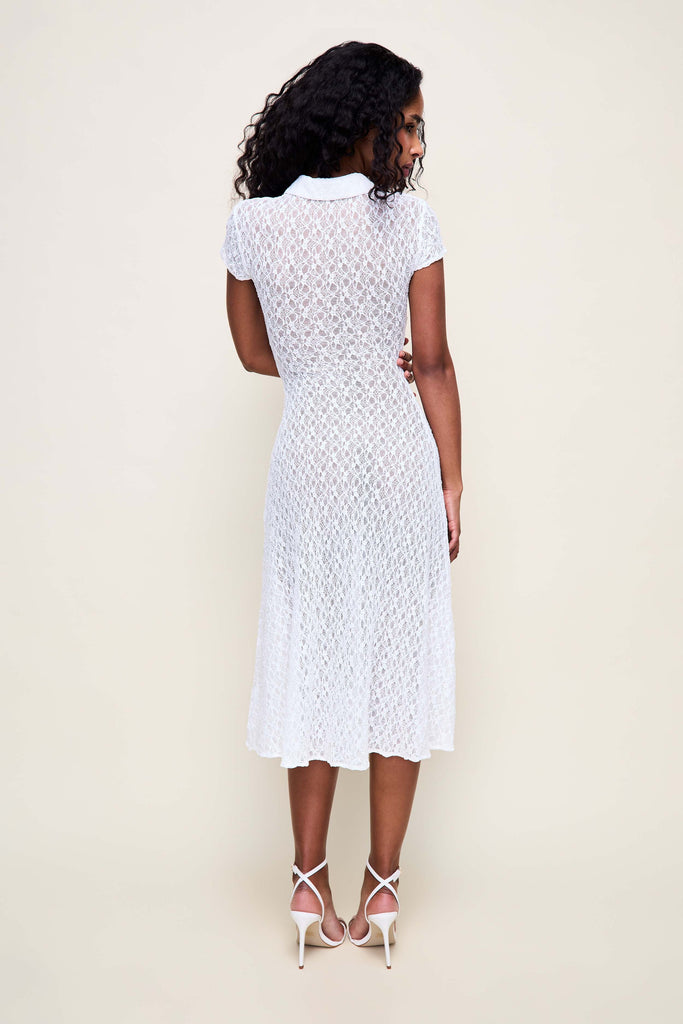 Mae Lace Dress in White 