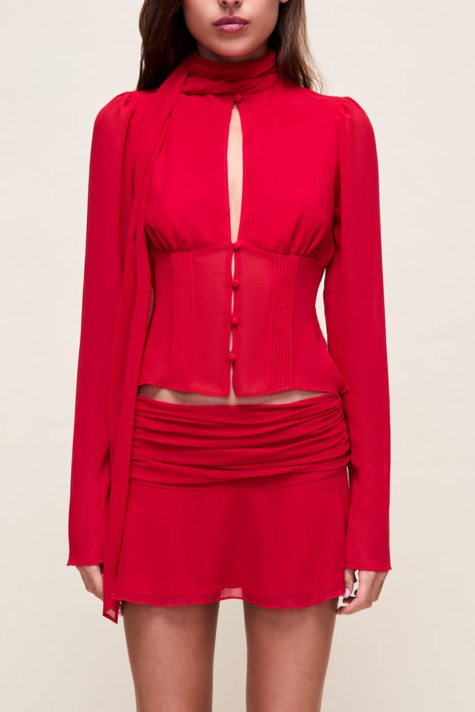 Ara Long Sleeve Top in Red Love