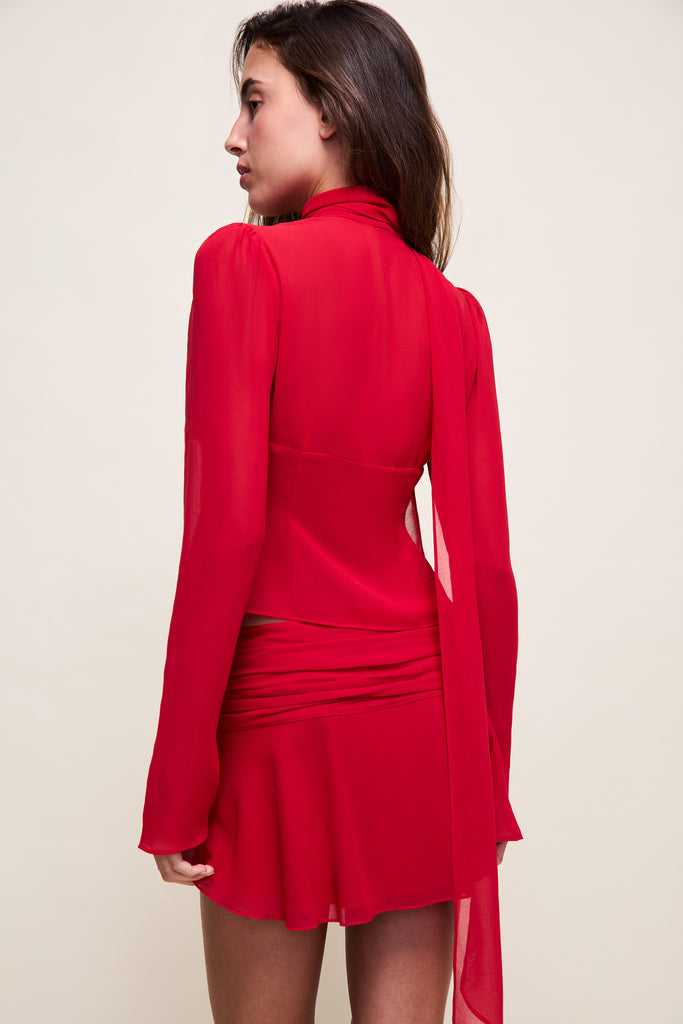 Ara Long Sleeve Top in Red Love