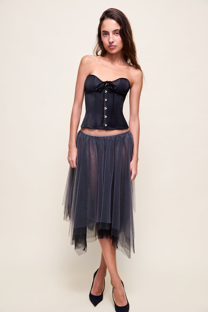 Loulou Tulle Skirt in Grey 