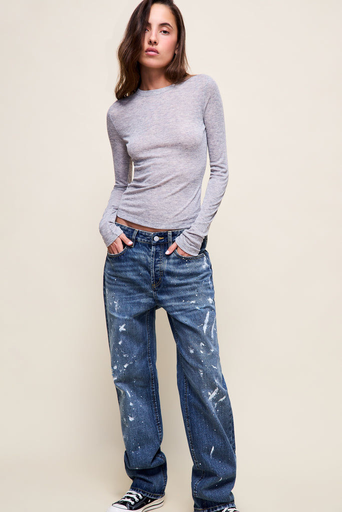 Crew Long Sleeve in Heather Grey