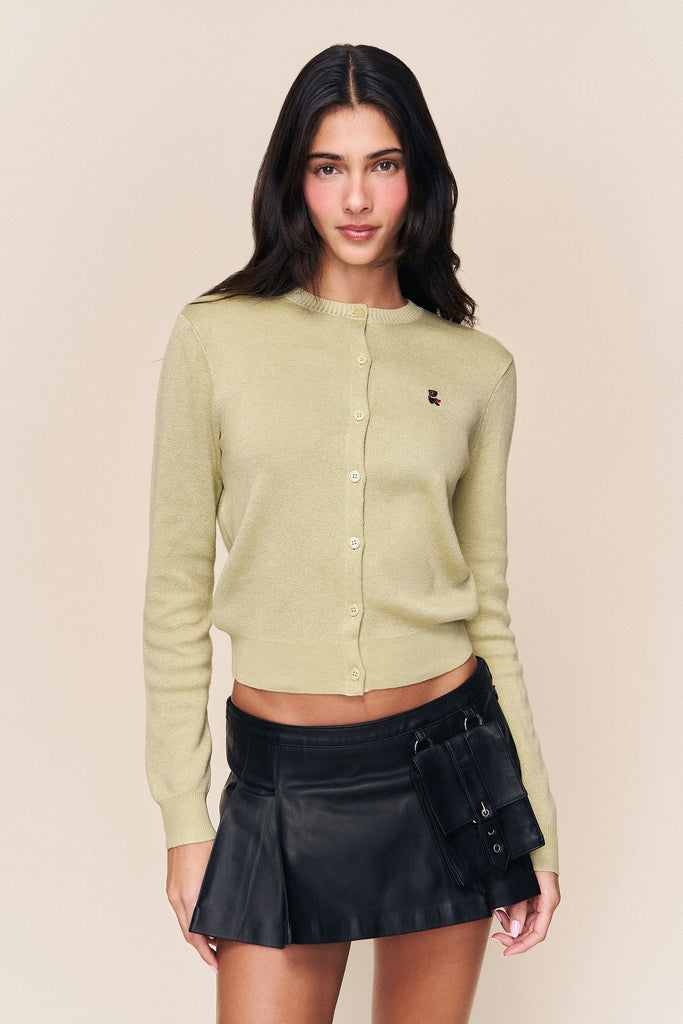 Onyx Leather Cargo Mini Skirt