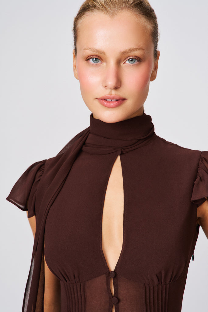 Ara Mini Dress in Espresso