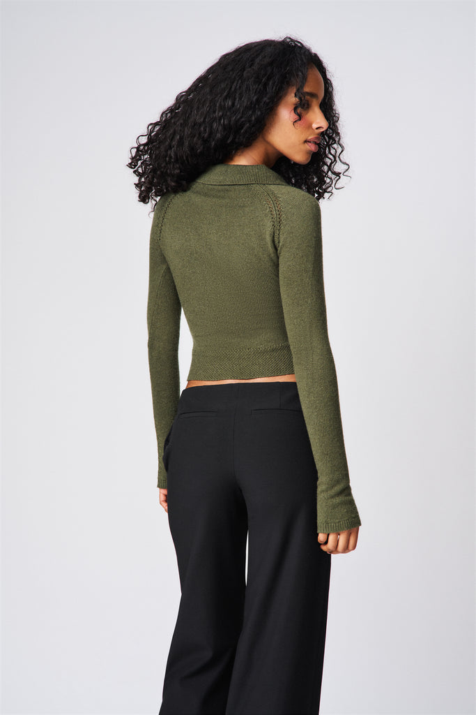 REECE FITTED POLO IN FOREST GREEN