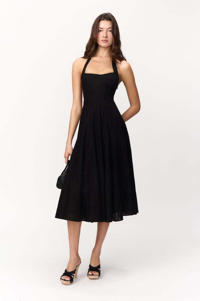 Leila Halter Dress in Black