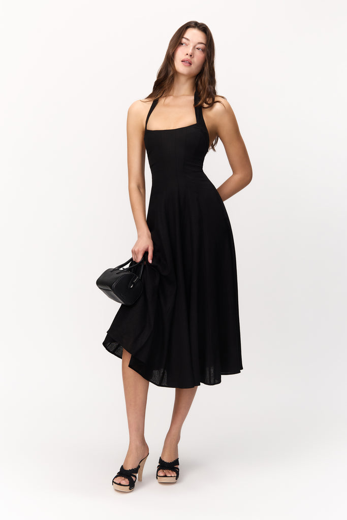 Leila Halter Dress in Black