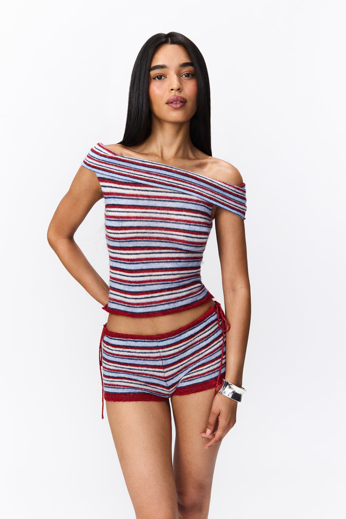 MICRO SHORT IN RED STRIPE