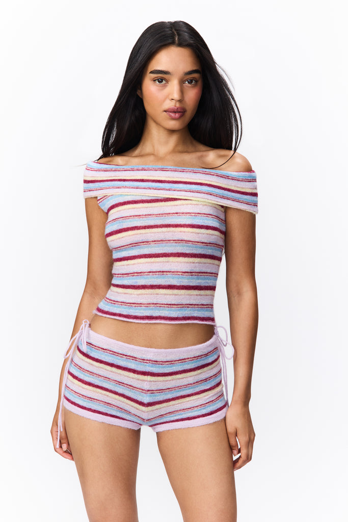 Mabel Off Shoulder Top in Summer Multi