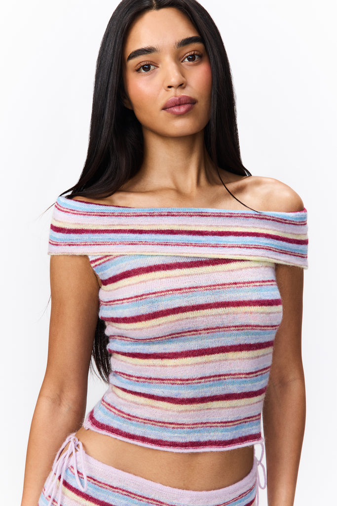 Mabel Off Shoulder Top in Summer Multi