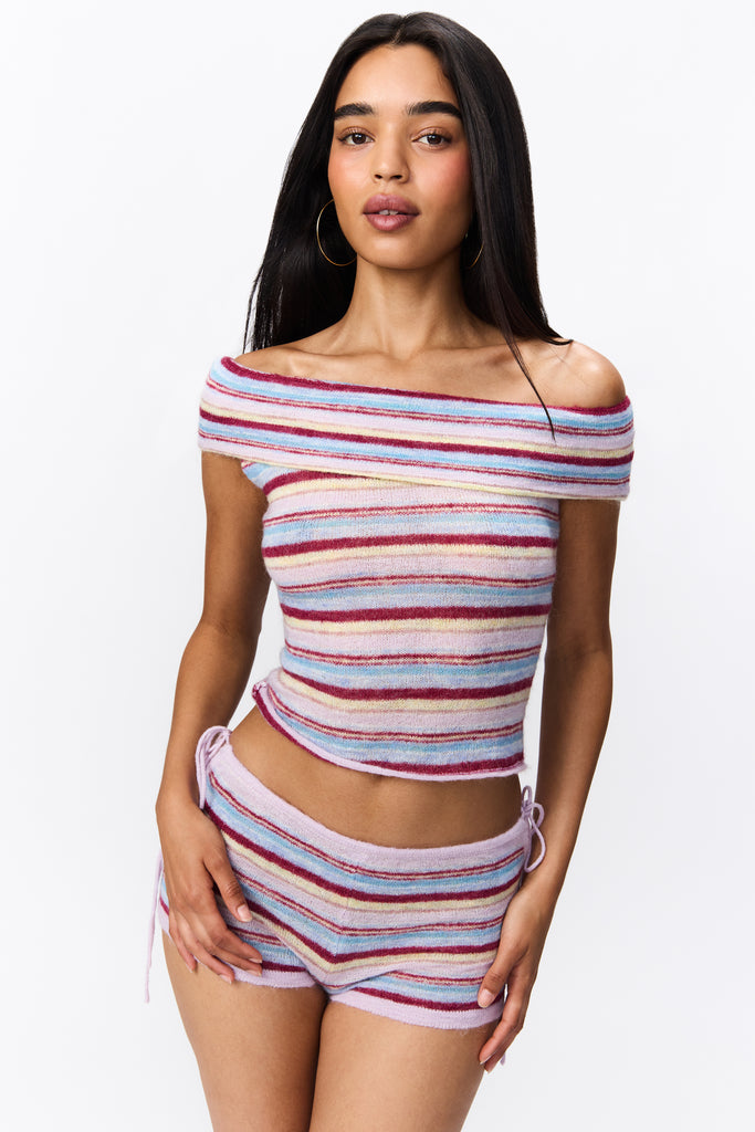 Mabel Off Shoulder Top in Summer Multi