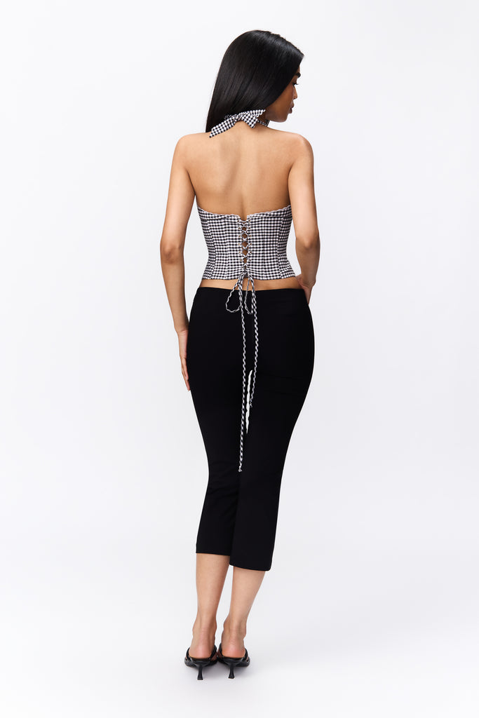 Marini Gingham Corset in Black/White