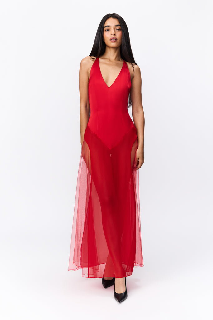Olympia Maxi Dress in Red Love