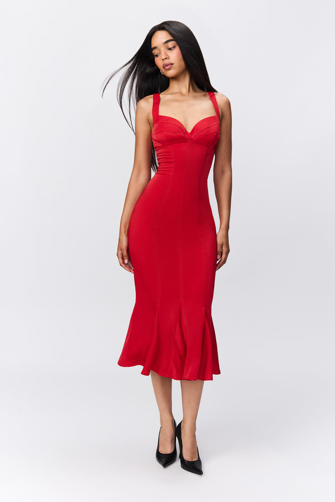 Amelie Bra Dress in Poppy