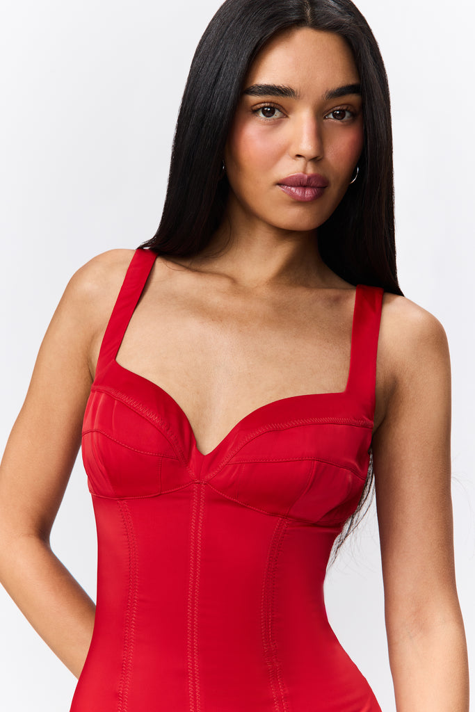 Amelie Bra Dress in Poppy