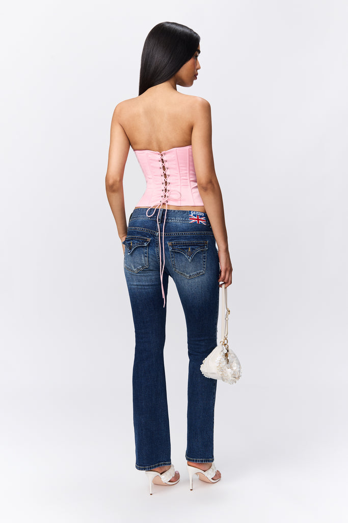 Marini Strapless Corset in True Pink