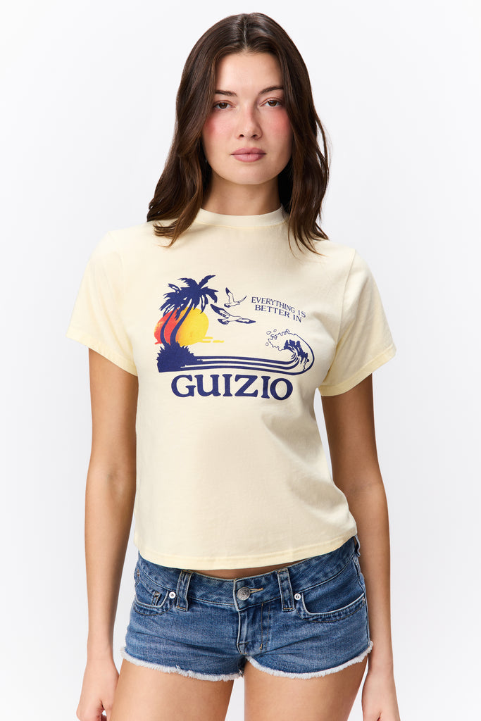 Everything Is Better In Guizio Relaxed Tee in Butter Yellow